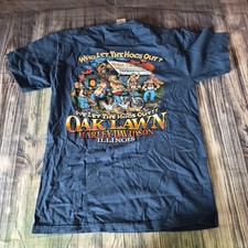 Harley Davidson Who Let The Hogs Out Shirt Medium Blue Made In USA picture