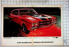 1970 Chevrolet Chevelle SS 396 Muscle Car Vintage Magazine Ad Original picture