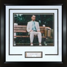 Tom Hanks Autographed Forrest Gump On Bench Frame with 8x10 and signature - JSA picture