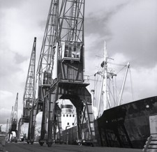 a16 Original Negative 1970  Trondheim Loading Crane on Dock Atle Jarl Ship 506a picture