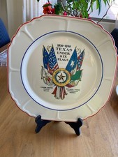 RARE 1836-1936 TEXAS UNDER SIX FLAGS Collectors Plate NEW READ DESCRIPTION picture