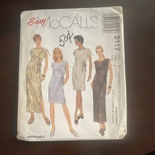 McCall’s Easy 2117 Vintage Dress Sewing Pattern Misses’ Two Lengths Sz F 16-20 picture