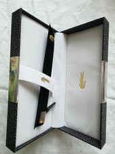 Crocodile 218 Silver Mesh Rollerball Pen – Gold Trim – Original Presentation Box picture