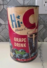 Vtg 1950-60s Hi-C Grape Drink metal Juice Can Paper Label 46 oz. A34 picture