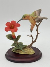 Maruri Rufous Hummingbird Trumpet Creeper Figure H-8901 Porcelain Bronze 1989 picture