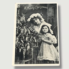 Postcard Merry Christmas Mother Daughter Christmas Tree c1907 F584 picture