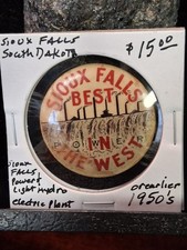 Vintage Sioux Falls Power & Light Hydro Elec. Plant, South Dakota Pinback Button picture