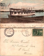 Alma WI The Idler, Sternwheeler, Steamer Ship, 1904 Vintage Postcard 72467 picture