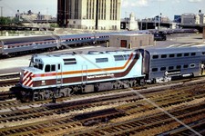 Original slide: METRA 115 RTA train in Oak Lawn - Chicago, IL 1983 picture