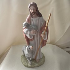 Vintage RR Roman Porcelain JESUS THE GOOD SHEPHERD Figurine picture
