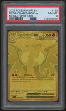 2025 Pokemon Mega Charizard X ex Phantasmal Flames Hyper Rare #130 PSA 8 picture