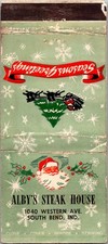Season's Greetings Alby's Steak House S Bend IN Vintage Matchbook Cover 5M28-2 picture