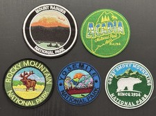 NATIONAL PARKS PATCH LOT YOSEMITE ACADIA MT RAINIER YELLOWSTONE SMOKY ROCKY MTNS picture