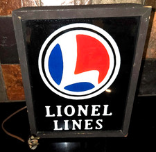 Vintage Lionel Lines Trains Lighted Glass Countertop Advertisement Sign Works picture