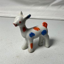 Vintage Ceramic Porcelain Deer Fawn Figurine Hand Painted Polka Dot Japan picture