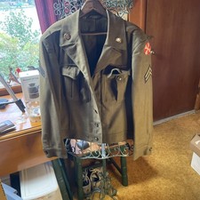 Vintage WWII US Army M1944 Ike Jacket 40r 1944 Patches picture