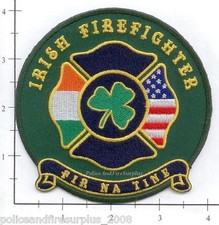 Irish Emerald Society Firefighters Fire Dept Patch - Fir Na Tine picture