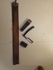 Vintage Wade And Butcher Straight Razor with case and OAK SHELL leather strap  picture