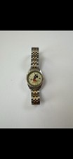 Vintage 90s Lorus Mickey Mouse Stainless Steel Two Tone Watch Dead Battery picture