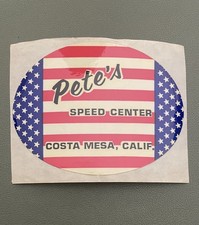 Vintage Pete's Speed Center Costa Mesa CA Decal Bumper Sticker Car Hot Rod 4