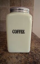 Vintage McKee Custard Glass 48oz COFFEE Canister w/Screw Top Lid picture