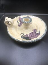 Northern Stoneware USA Chamber Stick Candle Holder Hand Painted Grapes picture
