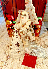 2003 Lenox Florentine & Pearl Jeweled Santa with Lit Tree picture
