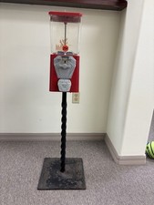 Vintage Red Gumball Machine with Metal Stand picture