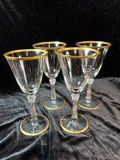 Vintage Fostoria Simplicity Wine Glasses Set of 4 Clear Crystal Stem 1 of 2 picture