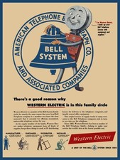 1948 Bell System & Western Electric - AT&T - NEW METAL SIGN: 9x12