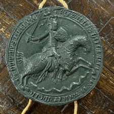 Vtg Henry VI King of England Large dbl side Wax Seal Medallion Souvenir Replica picture