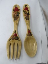 Vintage ✨Arnels Mushroom Spoon And Fork Extra Large Kitchen Decor✨ picture