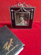 Terragrafics Burgundy Enamel Picture Frame Bow Swag Rhinestone 2x3 Box picture