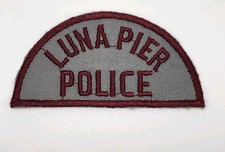VINTAGE LUNA PIER MICHIGAN POLICE SHOULDER PATCH CHEESECLOTH OBSOLETE RARE picture