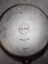 Vintage Griswold Cast Iron Skillet #8 Used 1939 - 1957 Part Number 704E picture