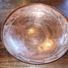 Vintage Stamped Copper Bowl by Awa Tsireh Cattail picture