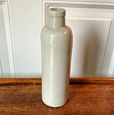 White Glazed Stoneware/Ceramic  beer Bottle Vase, 8 in picture