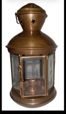 Vintage nice Handmade Turkey Copper Glass Star Design Candle Holder Lamp Lantern picture