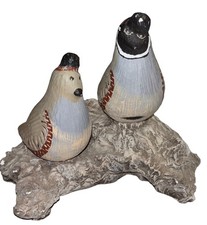 Vintage Legendware Hand Painted Quail Sculpture on Log Signed Gladys MacLean picture