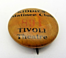 Vintage 1920s-30s Tivoli Theatre Kiddies’ Matinee Club Celluloid Pinback Button picture