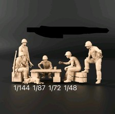 1/48 1/72 1/87 Wwii Pacific US Armed Forces  6pcs Soldier 3d Printed picture