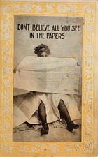 1911 Humorous Postcard  - Don't Believe All You Read In The Papers ~ #-9899 picture