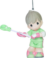 Precious Moments Checking It Twice Lacrosse Porcelain Ornament 151043 picture