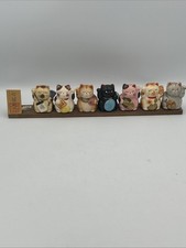 VTG 7 Deities Maneki-neko Ceramic Lucky Cat Good Luck Charms Set Japan RARE picture