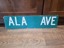 Vintage ALA AVE Alabama Street Sign Blade Tuscaloosa Crimson Tide 24