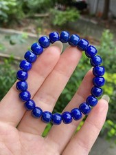 Beautiful Natural  Lapis lazuli  Gemstone Beads Bracelet  Adult Collector's Item picture