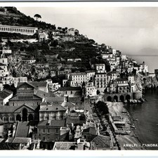 1939 Amalfi Italy SHARP RPPC Postcard Panorama col Duomo Cathedral Coast Salerno picture