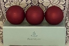 PartyLite HOLIDAY SPICES 2” Shining Mini Ball Candles Q23239 Red Christmas 3 picture