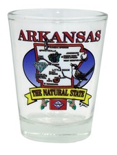 ARKANSAS  STATE ELEMENTS MAP SHOT GLASS SHOTGLASS picture
