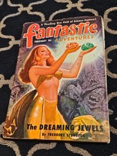 FANTASTIC ADVENTURES Feb. 1950 'The Dreaming Jewels' SCI-FI Pulp VG Sexy Lady picture